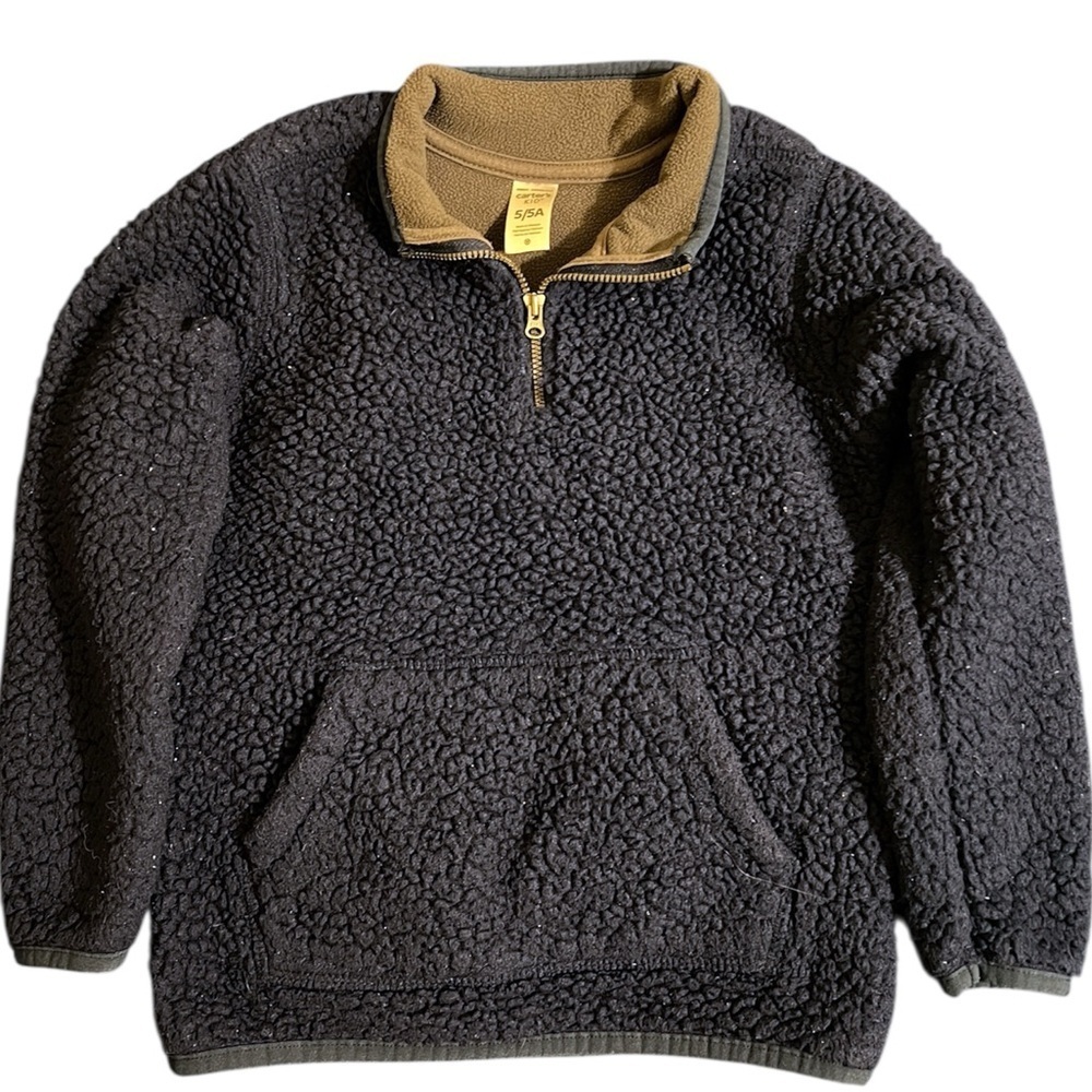 Carter's Navy and Gray Sherpa Fleece lined pullover
